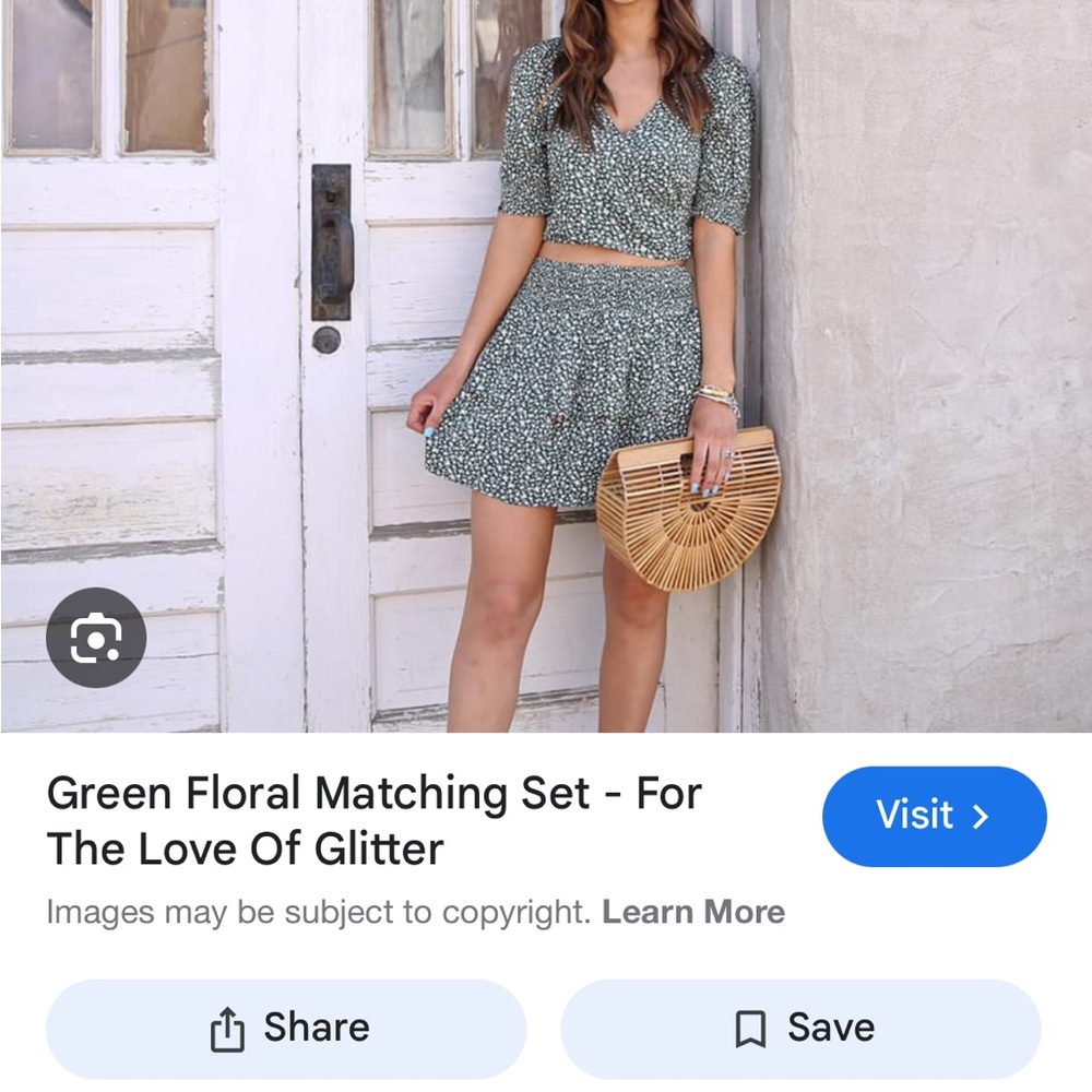Green Floral Matching Set